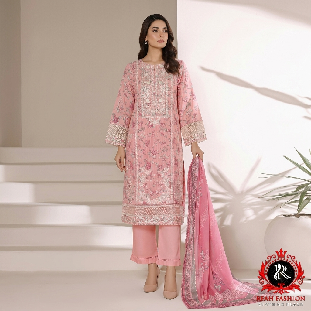 Pakistani Lawn Dress – Sequin & Embroidery | Ready to Wear
